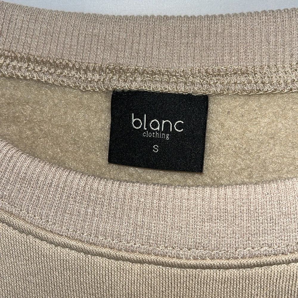 blanc cropped toggle pull long sleeve sweatshirt Sz S - Picture 6 of 7